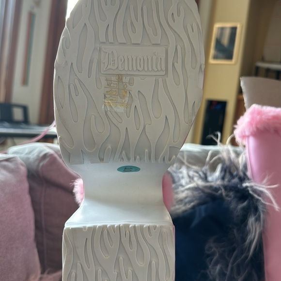 Demonia Camel-311 Baby Pink Pale Pink Faux Fur Boots women’s size 10 pastel - Picture 4 of 4